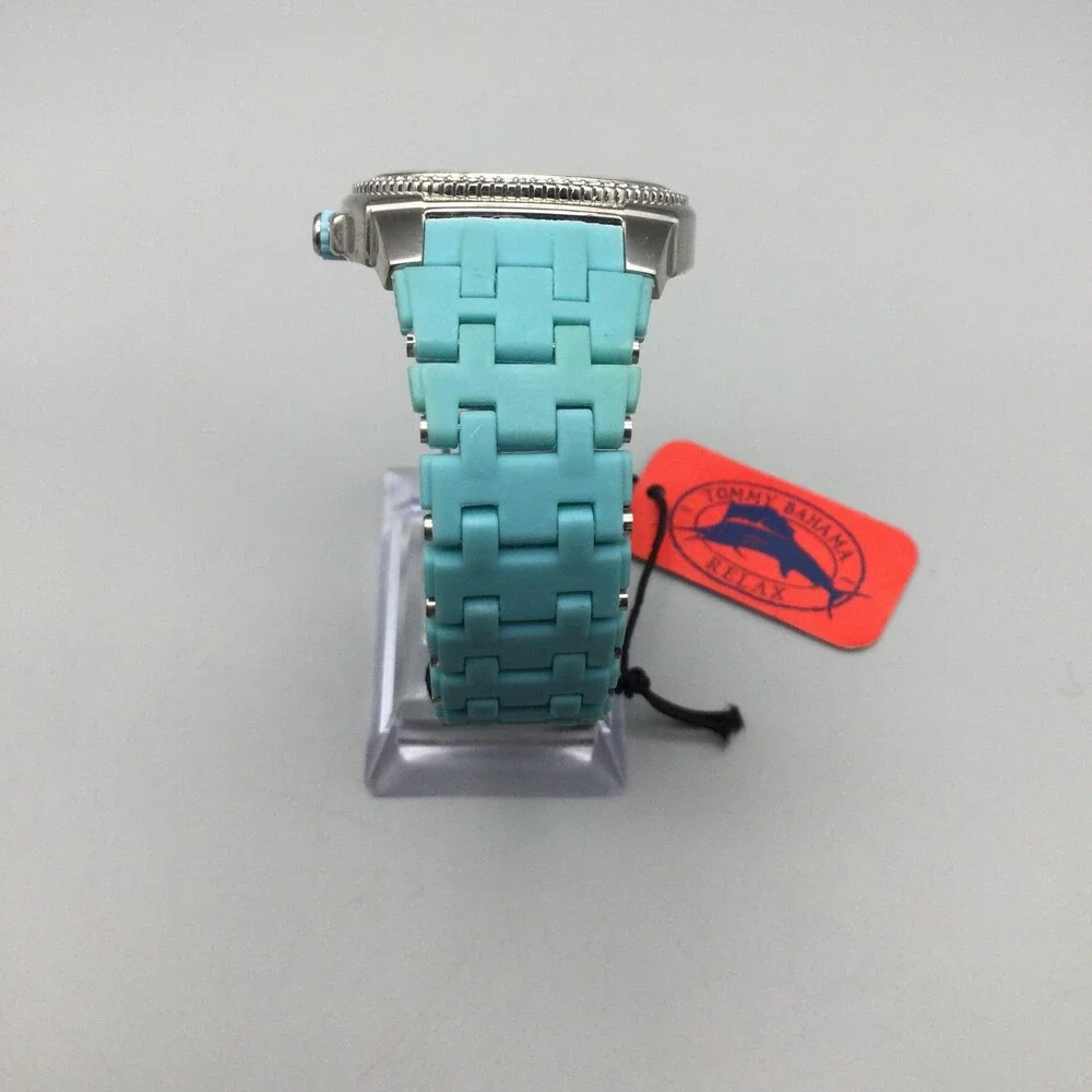 Tommy Bahama Relax Womens Watch 36mm White Dial Silicone Date New Battery 7